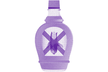 A purple bottle featuring a scorpion, adorned with the No-Corn-Syrup-Pattern, offers a unique and enticing visual appeal.