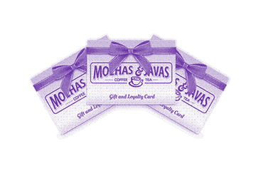 Illustration of Mochas & Javas gift and rewards cards