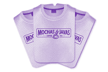 Illustration of Mochas & Javas t-shirts