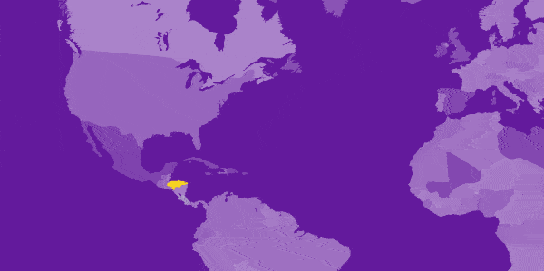 world map highlighting Honduras