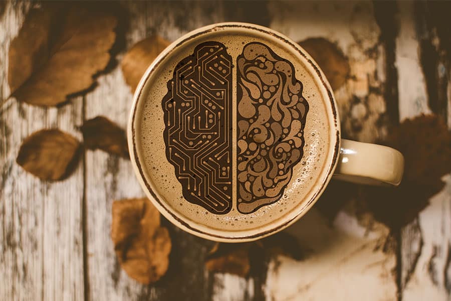 Brain design in Cup of Coffee