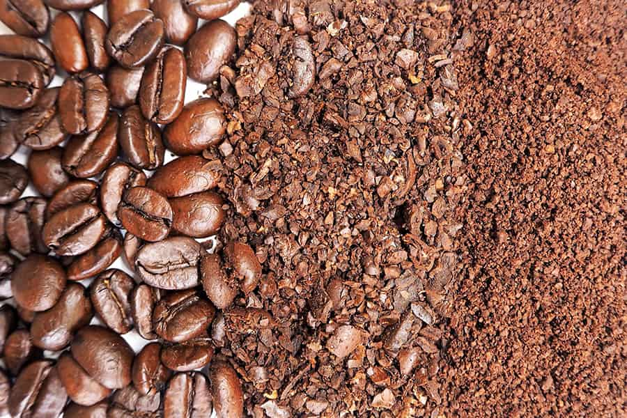 Course to Fine coffee grounds