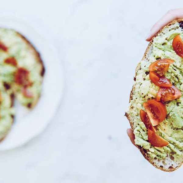 Avocado toast with roasted cherry tomatoes at vegan Breakfast restaurants in San Marcos, Tx that also serve coffee