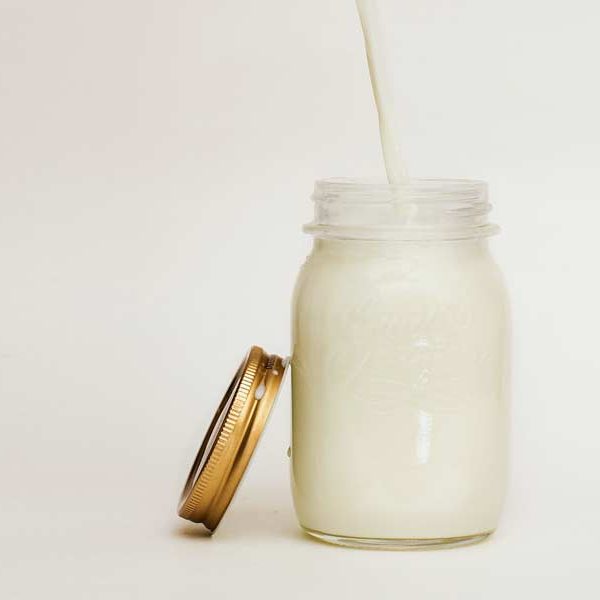 Glass of dairy-alternative milk