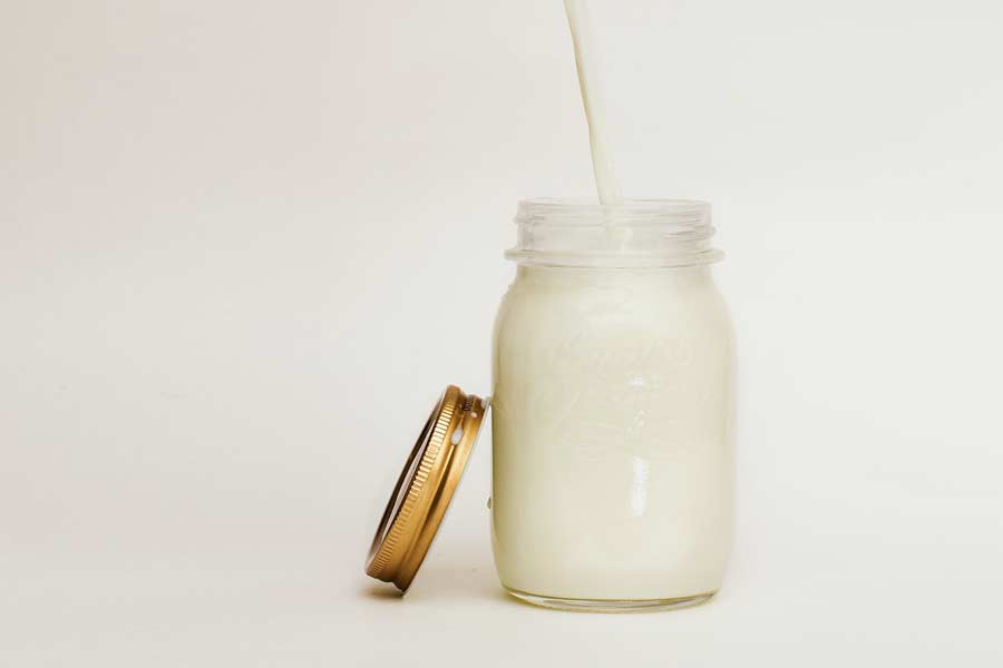 Glass of dairy-alternative milk