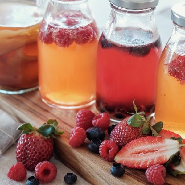 different flavors of kombucha