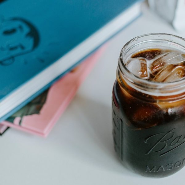 cold brew coffee and journals