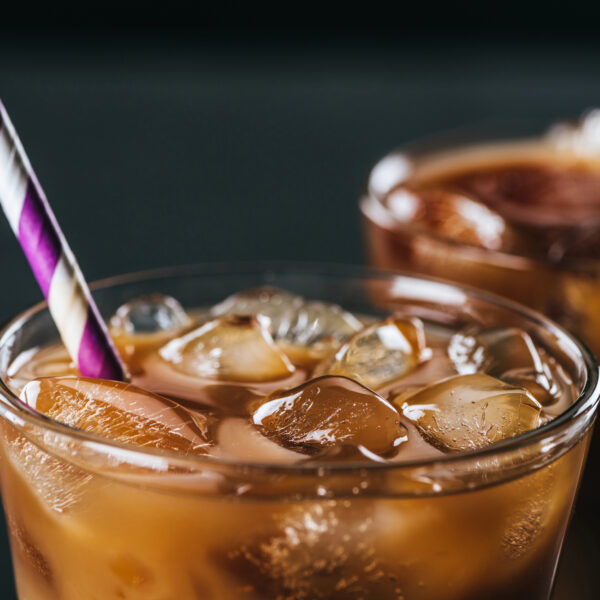 Close up of iced coffee in a glass
