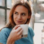 woman enjoying a nice hot drink