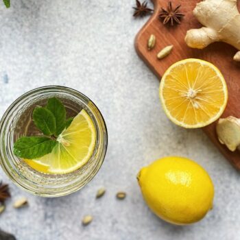 ginger tea viewed from above